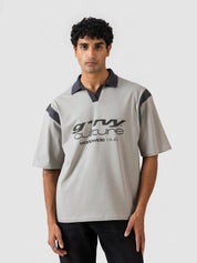 GROOVY grey polo, colorblock collar, Pakistan