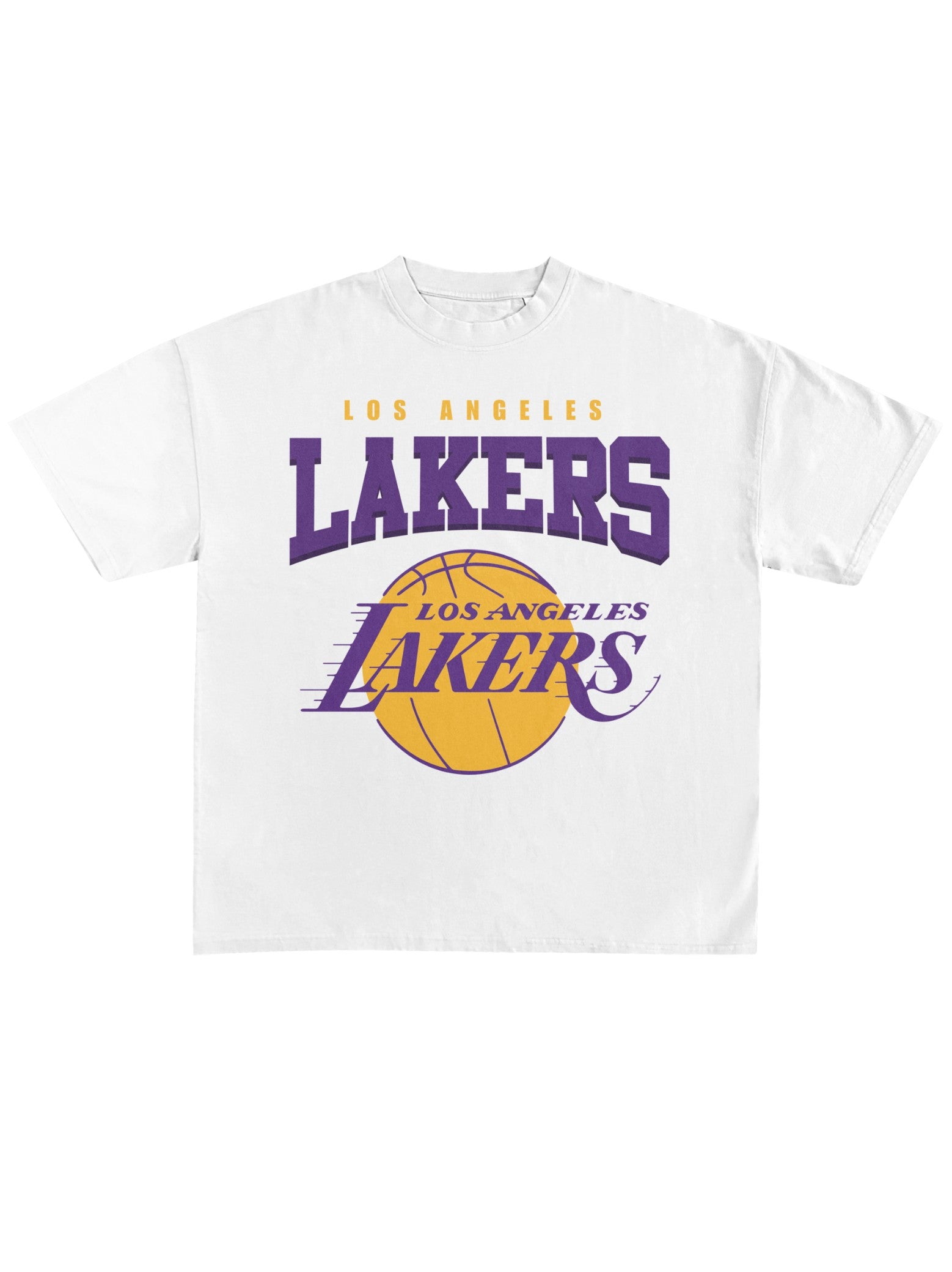 LA Lakers basketball inspired tee male model full body front view Pakistan – GROOVY